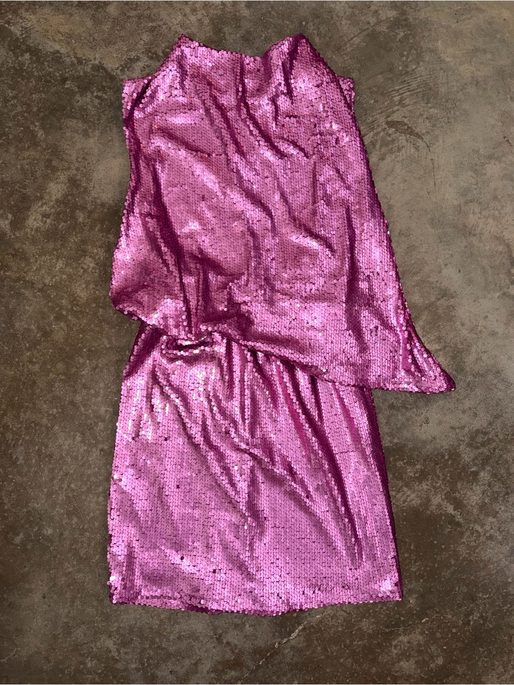 TCEC Pink Purple Sequin Draped Cocktail Party Holiday Homecoming Dress S